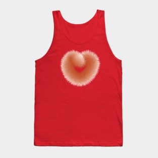 Red Love With Fur Tank Top